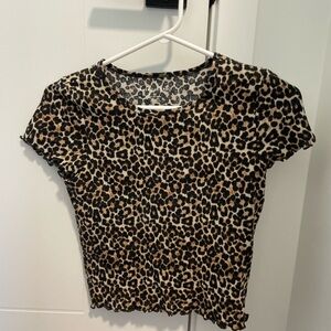 American eagle cheetah print baby tee